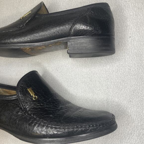 Authentic ZILLI Handmade Italian Black Leather Loafers 44 1/2 Slip On main image 11